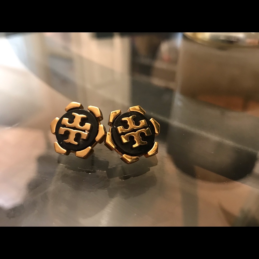 Tory Burch Black / Gold Studs